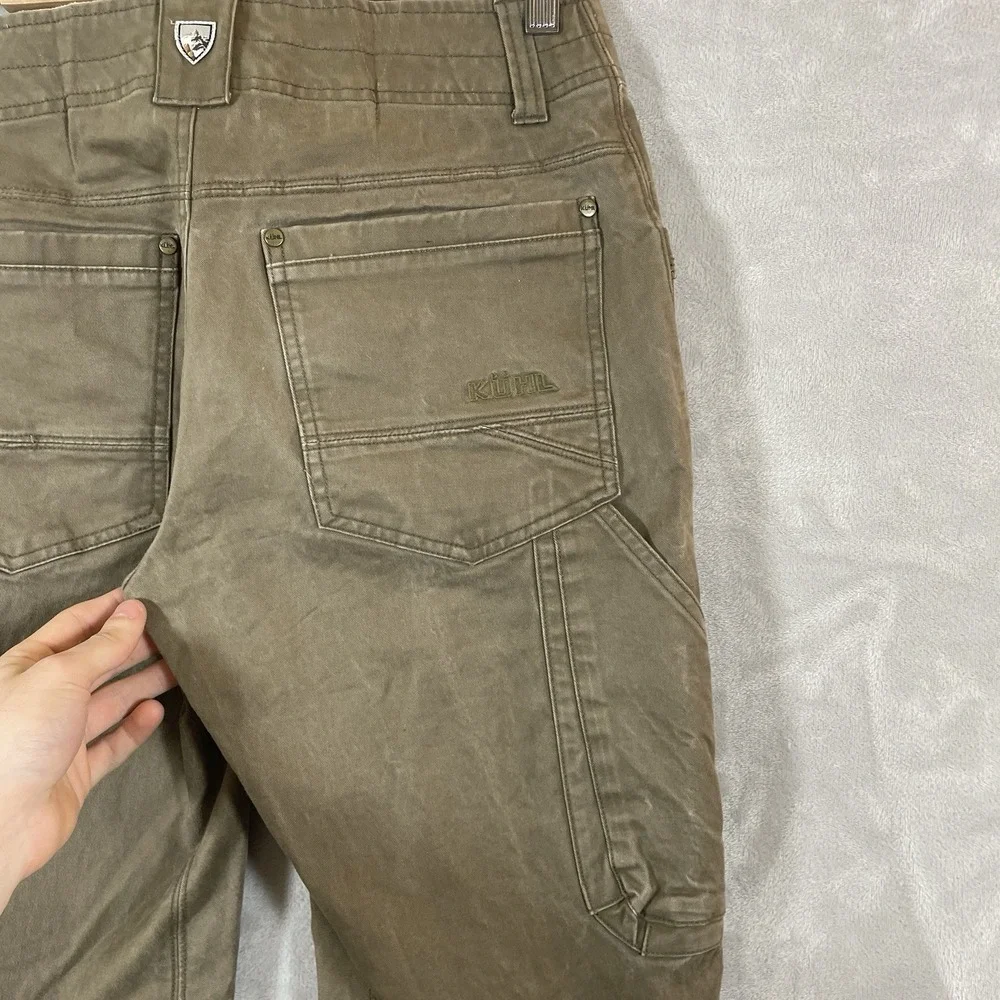 Kuhl Rebel Pants Mens 30x30 Brown Vtg Patina Dye Canvas Outdoor Hiking 5139